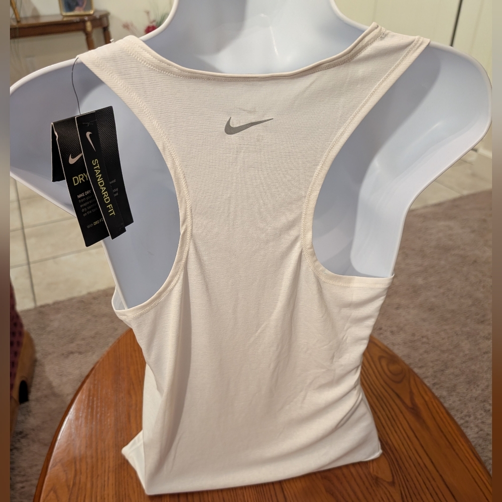 Nike Women's White Tank Top with Orange Logo, Size XS - NEW - Picture 2 of 8